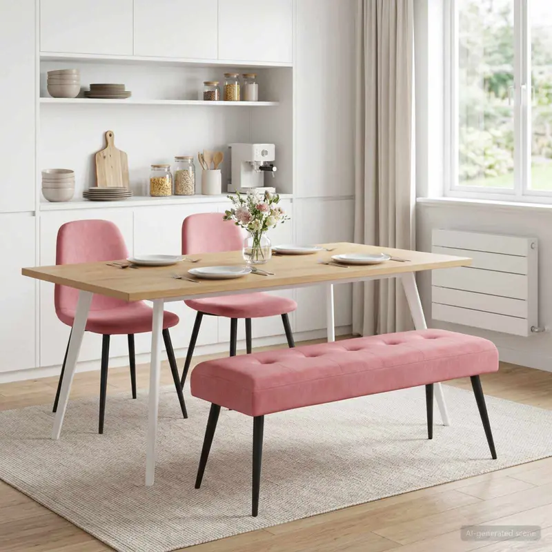 Vidaxl bank met knoopverstelling roze 110 x 40 x 46 cm fluweel