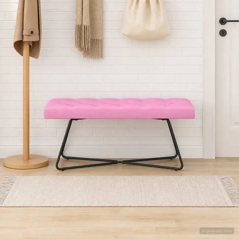 Vidaxl bank met knoopverstelling roze 110 x 40 x 46 cm stof