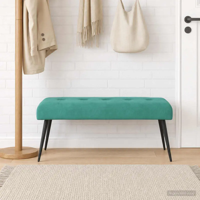 Vidaxl bank met knoopverstelling turquoise 110 x 40 x 46 cm fluweel