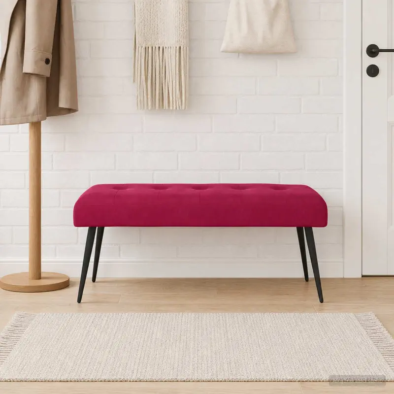 Vidaxl bank met knoopverstelling wijnrood 110 x 40 x 46 cm fluweel