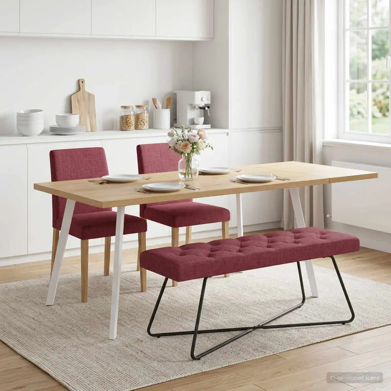 Vidaxl bank met knoopverstelling wijnrood 110 x 40 x 46 cm stof