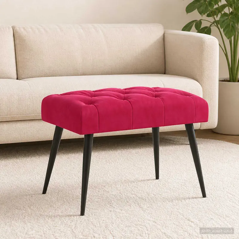 Vidaxl bank met knoopverstelling wijnrood 60 x 40 x 45 cm fluweel