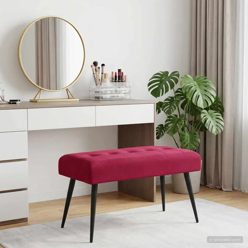 Vidaxl bank met knoopverstelling wijnrood 80 x 40 x 46 cm fluweel