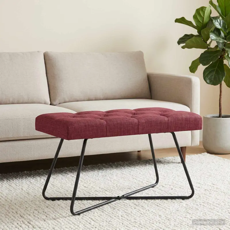 Vidaxl bank met knoopverstelling wijnrood 80 x 40 x 46 cm stof
