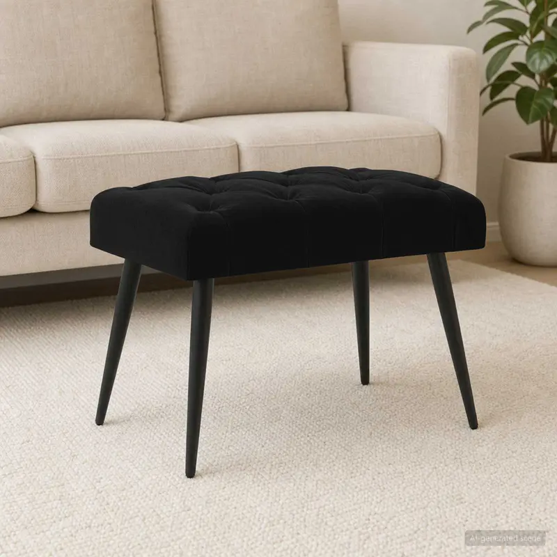 Vidaxl bank met knoopverstelling zwart 60 x 40 x 45 cm fluweel