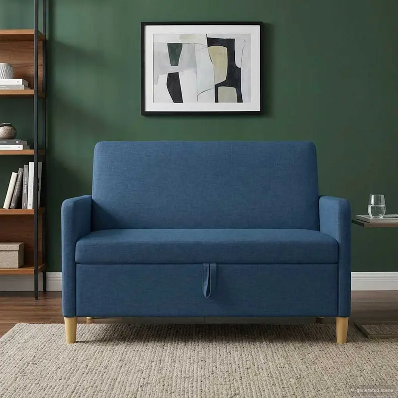 Vidaxl bank met opslag blauw 122 x 78 x 87 cm polyester