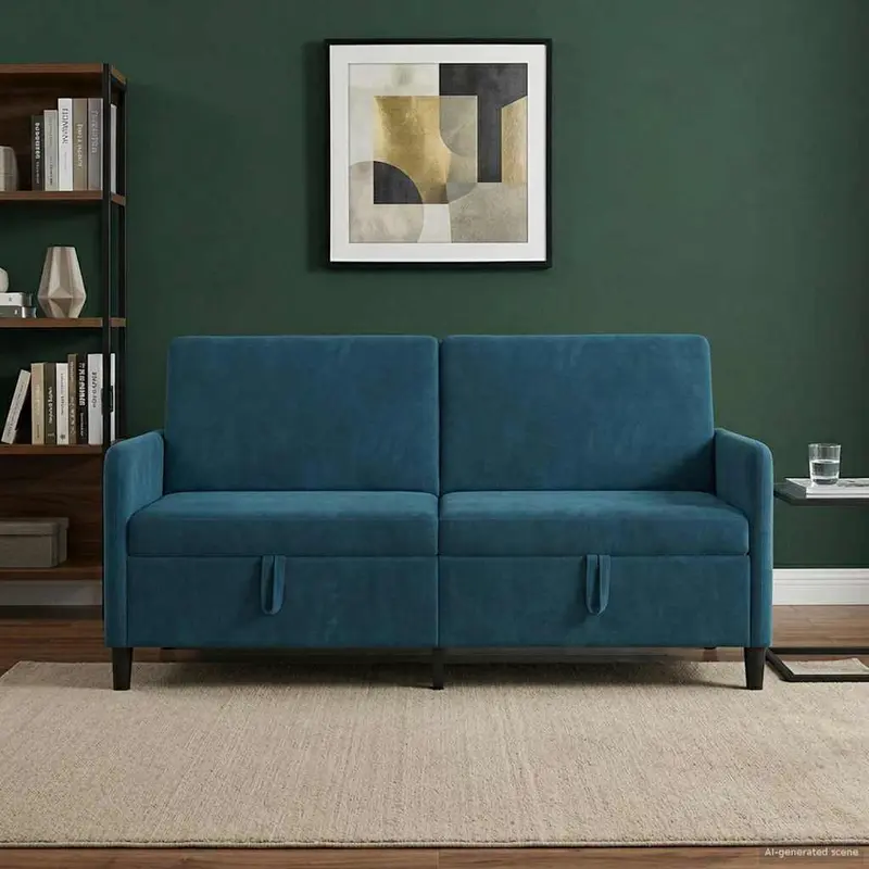 Vidaxl bank met opslag blauw 172 x 78 x 87 cm polyester
