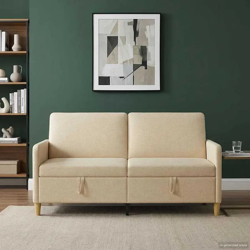 Vidaxl bank met opslag crèmekleurig 172 x 78 x 87 cm polyester
