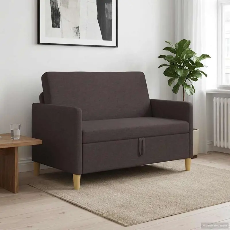 Vidaxl bank met opslag donkerbruin 122 x 78 x 87 cm polyester