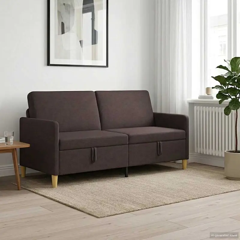 Vidaxl bank met opslag donkerbruin 172 x 78 x 87 cm polyester