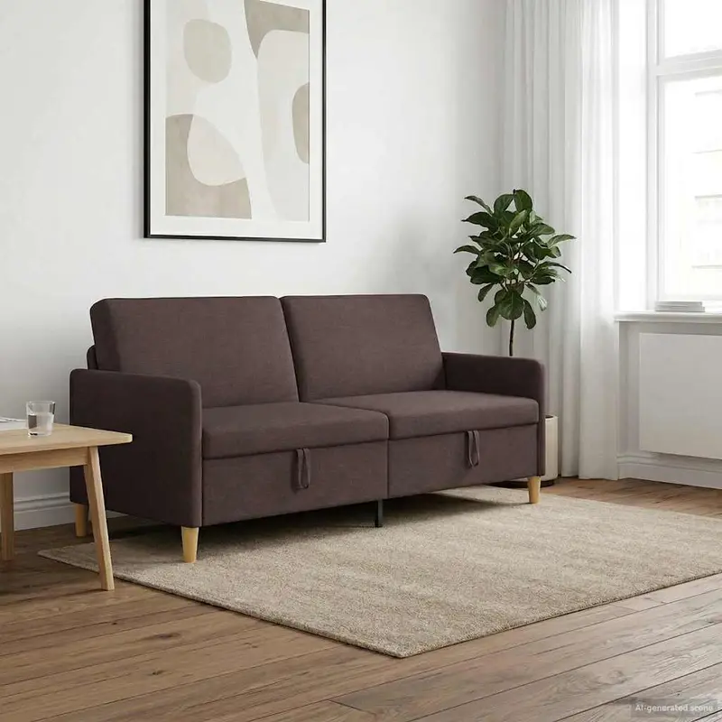 Vidaxl bank met opslag donkerbruin 192 x 78 x 87 cm polyester