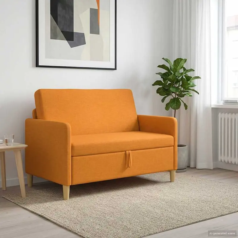 Vidaxl bank met opslag donkergeel 122 x 78 x 87 cm polyester