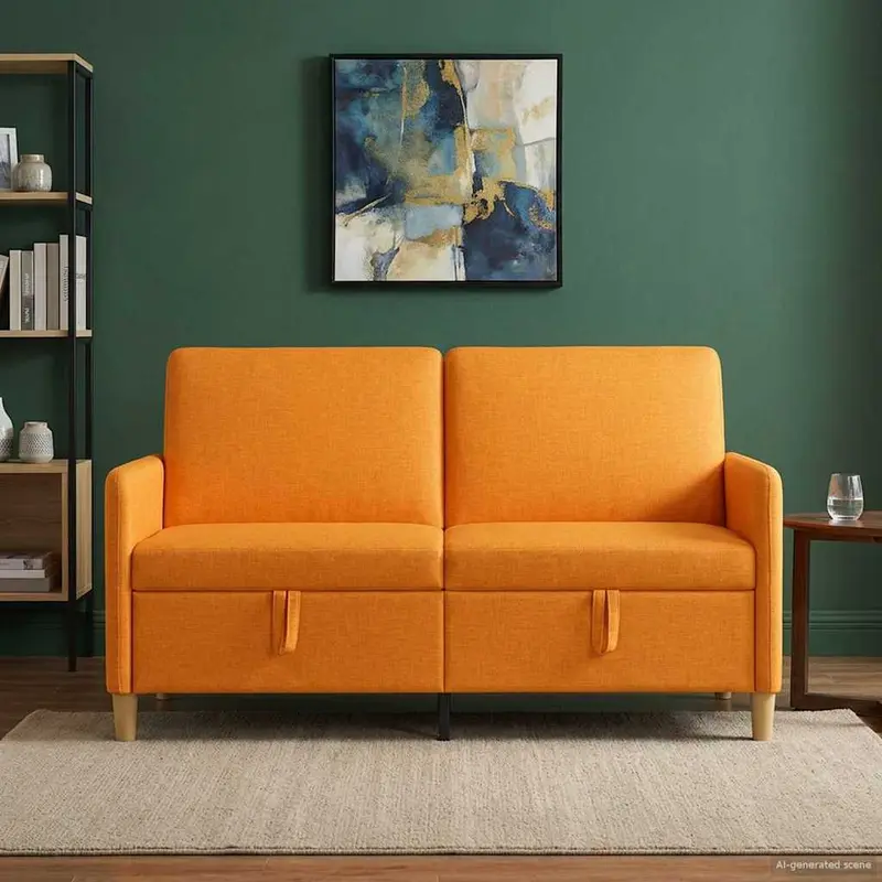 Vidaxl bank met opslag donkergeel 152 x 78 x 87 cm polyester