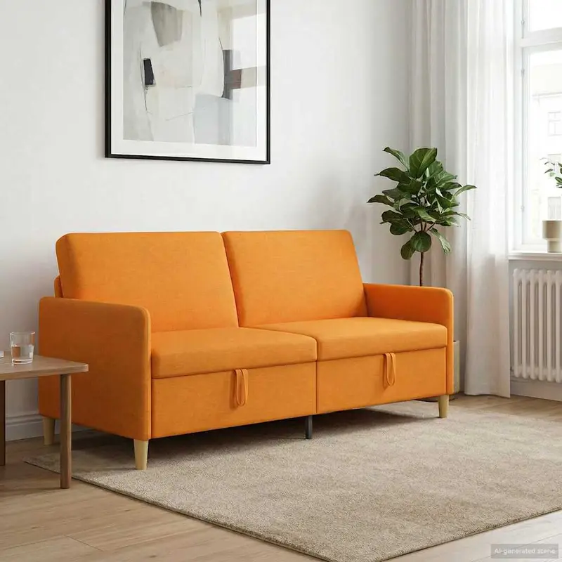 Vidaxl bank met opslag donkergeel 192 x 78 x 87 cm polyester