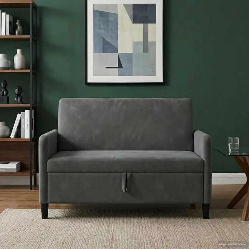 Vidaxl bank met opslag donkergrijs 122 x 78 x 87 cm polyester