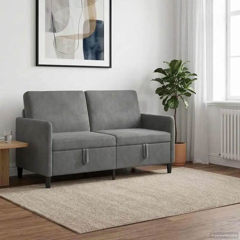 Vidaxl bank met opslag donkergrijs 152 x 78 x 87 cm polyester