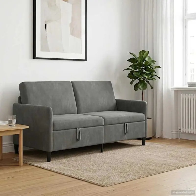 Vidaxl bank met opslag donkergrijs 172 x 78 x 87 cm polyester