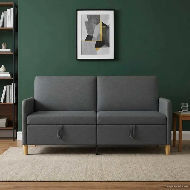 Vidaxl bank met opslag donkergrijs 172 x 78 x 87 cm polyester