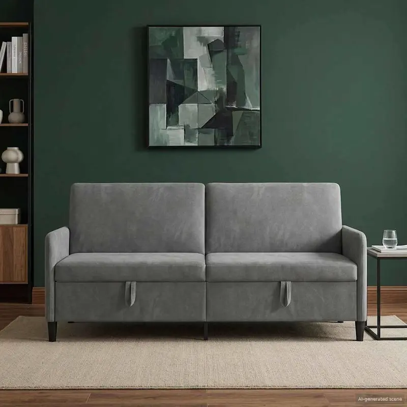 Vidaxl bank met opslag donkergrijs 192 x 78 x 87 cm polyester