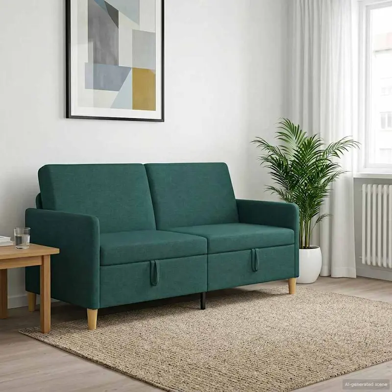 Vidaxl bank met opslag donkergroen 172 x 78 x 87 cm polyester