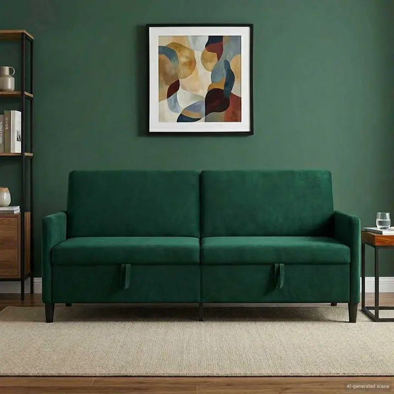 Vidaxl bank met opslag donkergroen 192 x 78 x 87 cm polyester