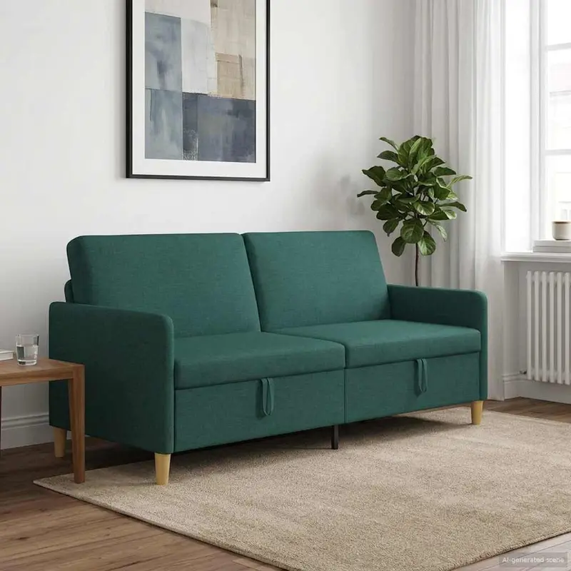 Vidaxl bank met opslag donkergroen 192 x 78 x 87 cm polyester
