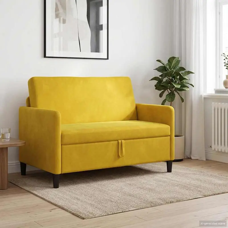 Vidaxl bank met opslag geel 122 x 78 x 87 cm polyester