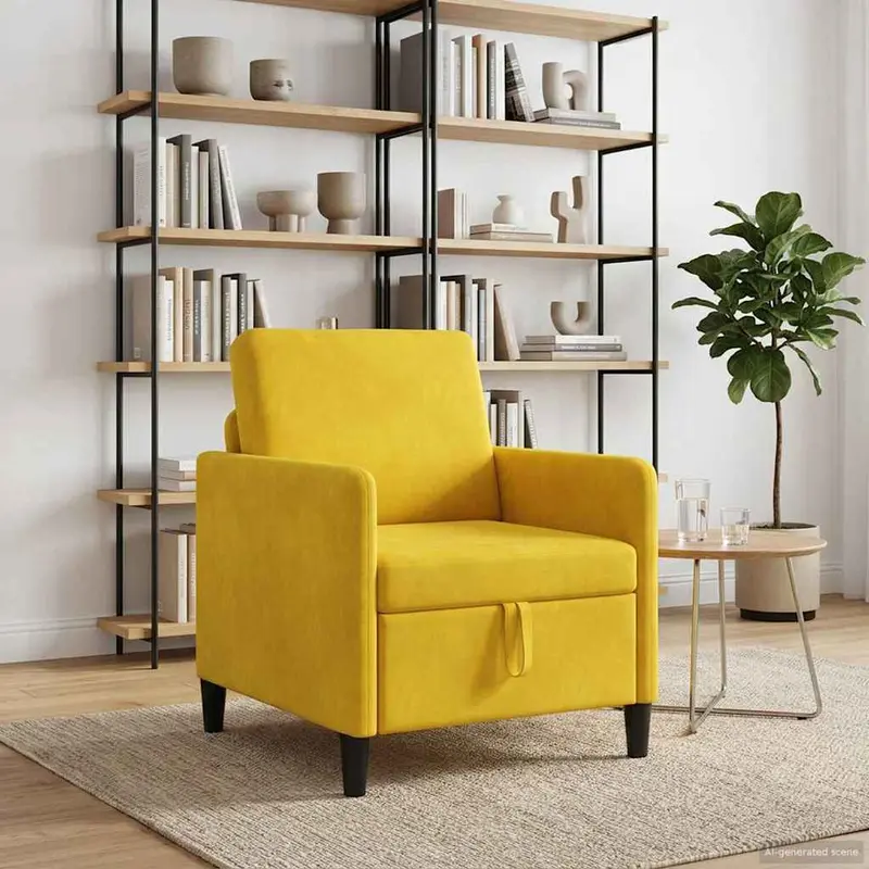 Vidaxl bank met opslag geel 72 x 78 x 87 cm polyester