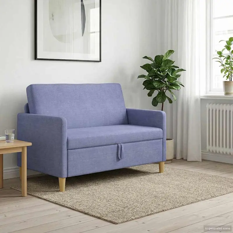 Vidaxl bank met opslag jeans blauw 122 x 78 x 87 cm polyester