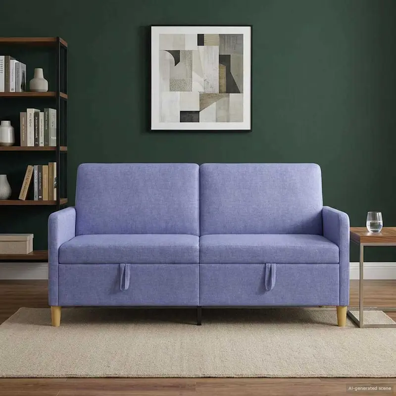 Vidaxl bank met opslag jeans blauw 172 x 78 x 87 cm polyester