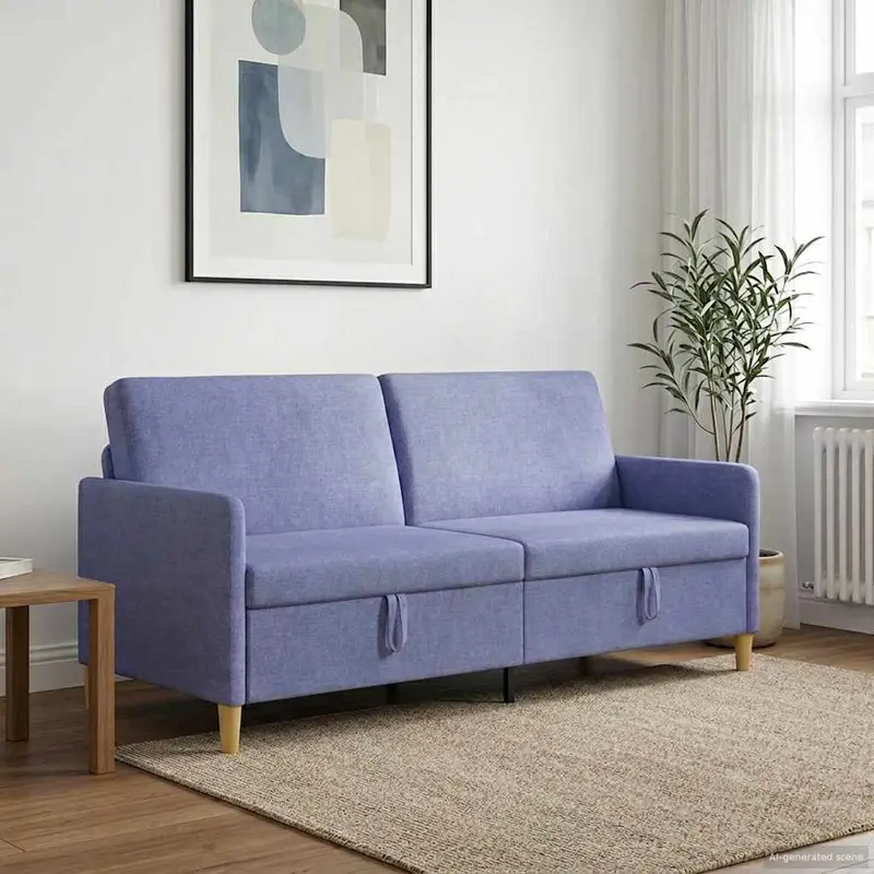 Vidaxl bank met opslag jeans blauw 192 x 78 x 87 cm polyester