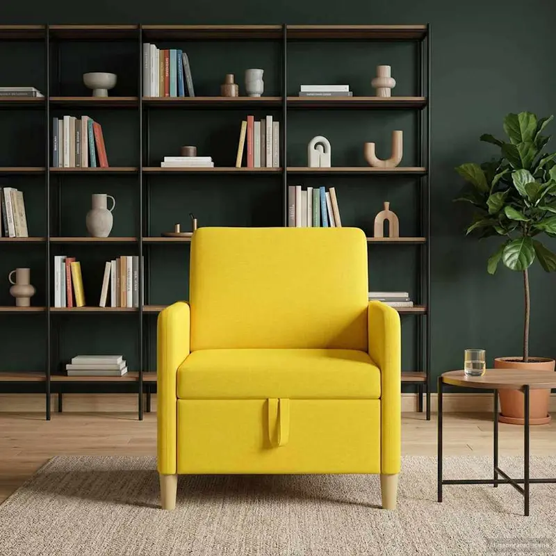 Vidaxl bank met opslag lichtgeel 72 x 78 x 87 cm polyester
