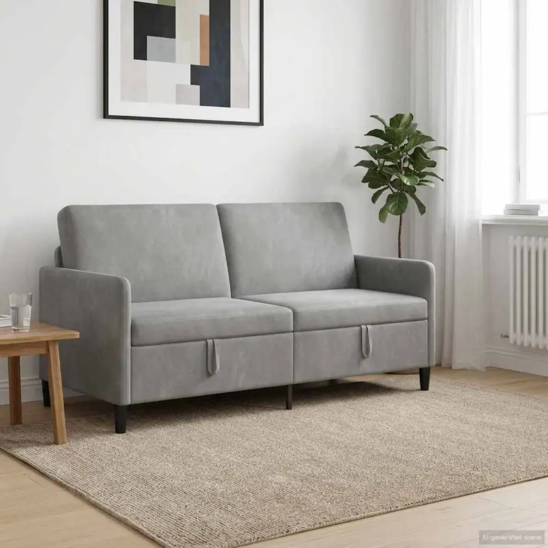 Vidaxl bank met opslag lichtgrijs 172 x 78 x 87 cm polyester