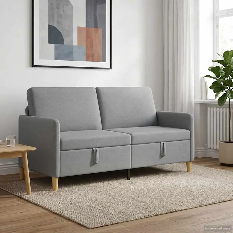 Vidaxl bank met opslag lichtgrijs 172 x 78 x 87 cm polyester