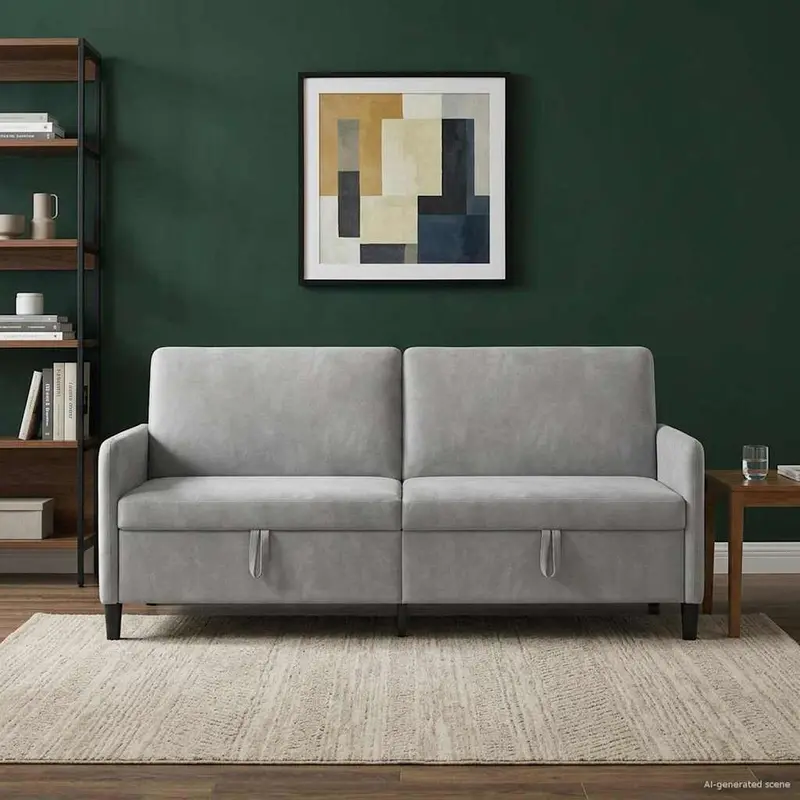 Vidaxl bank met opslag lichtgrijs 192 x 78 x 87 cm polyester