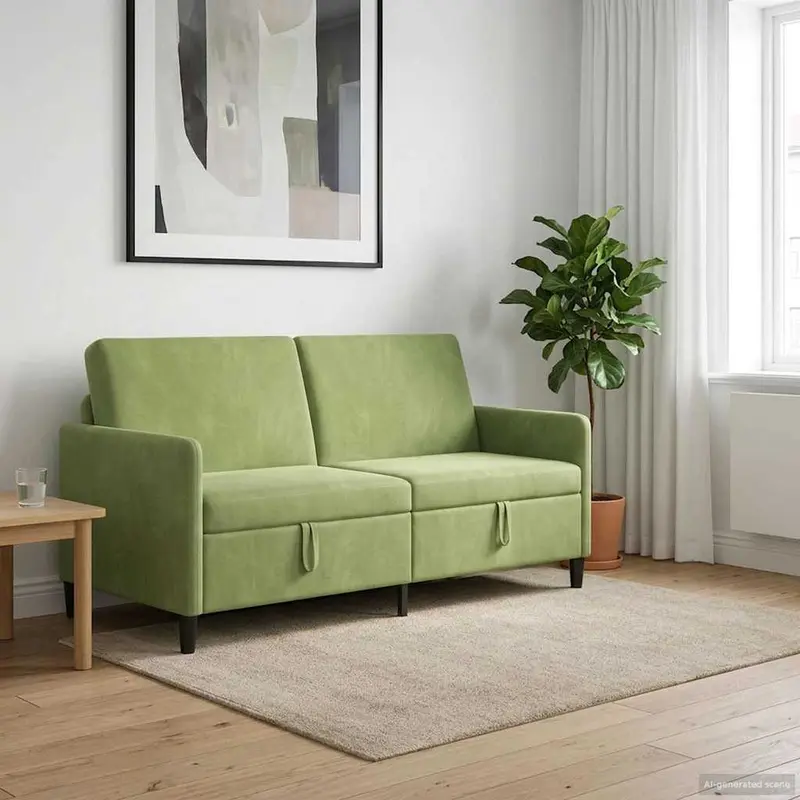 Vidaxl bank met opslag lichtgroen 172 x 78 x 87 cm polyester