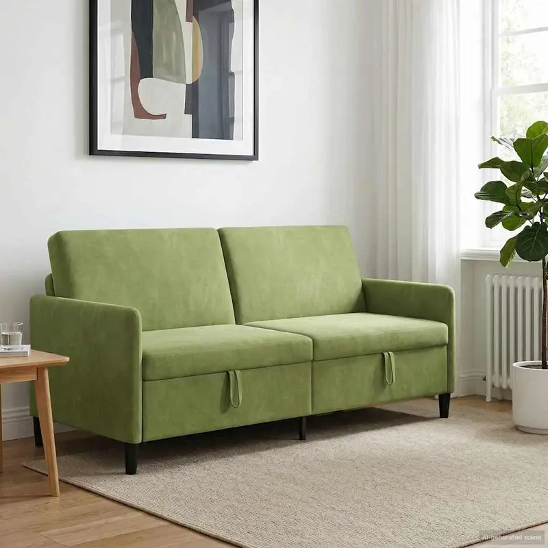 Vidaxl bank met opslag lichtgroen 192 x 78 x 87 cm polyester