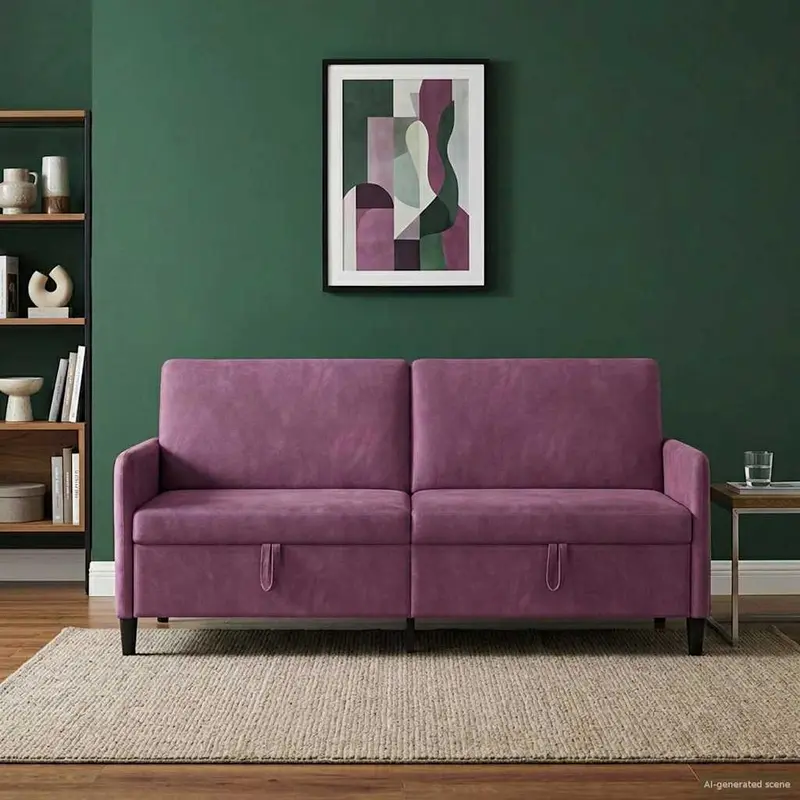 Vidaxl bank met opslag paars 192 x 78 x 87 cm polyester