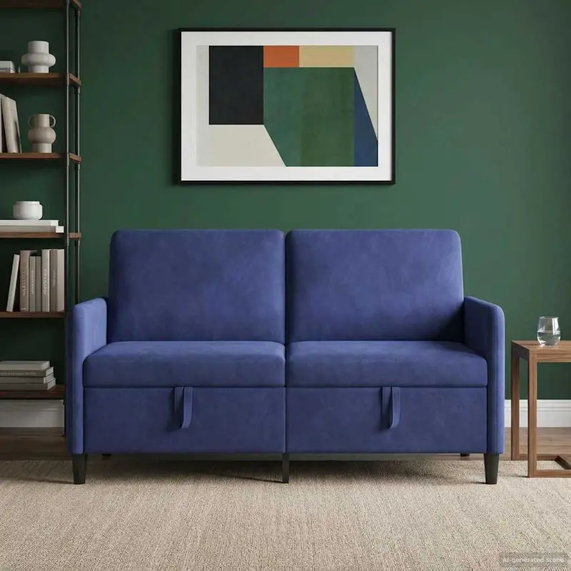 Vidaxl bank met opslag politieblauw 152 x 78 x 87 cm polyester