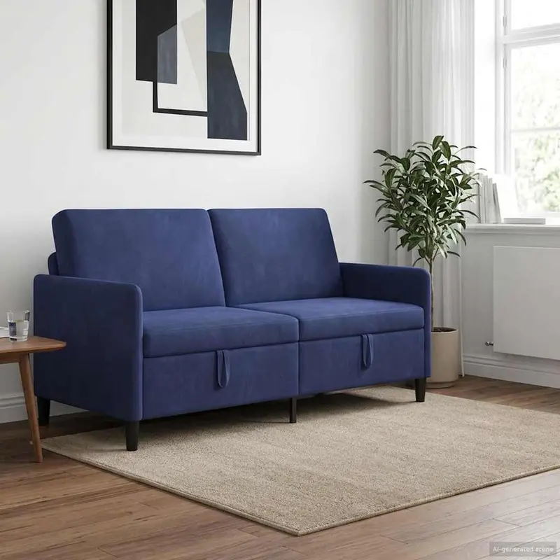 Vidaxl bank met opslag politieblauw 172 x 78 x 87 cm polyester