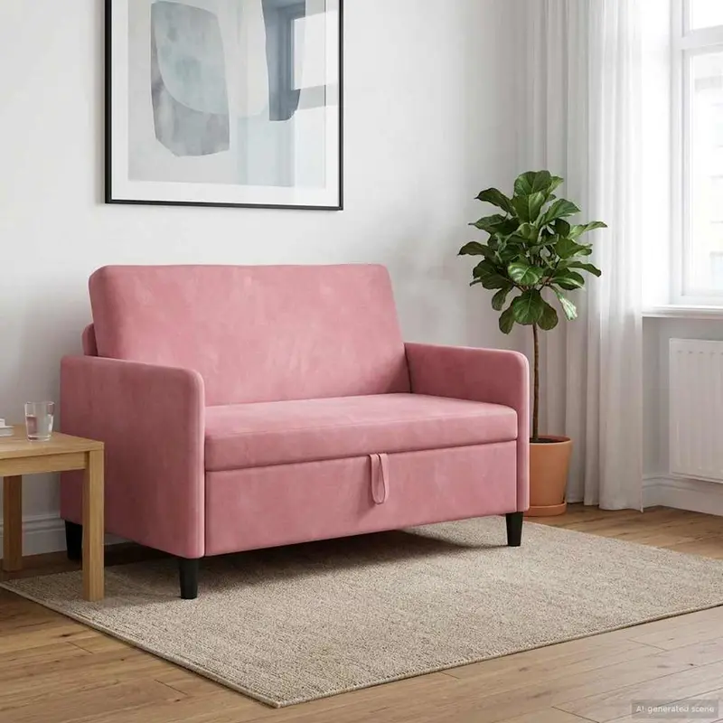Vidaxl bank met opslag roze 122 x 78 x 87 cm polyester