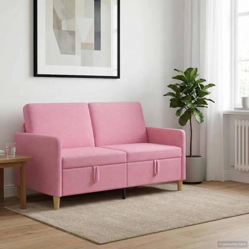Vidaxl bank met opslag roze 152 x 78 x 87 cm polyester