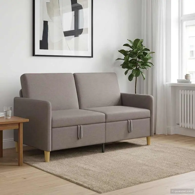 Vidaxl bank met opslag taupe 152 x 78 x 87 cm polyester