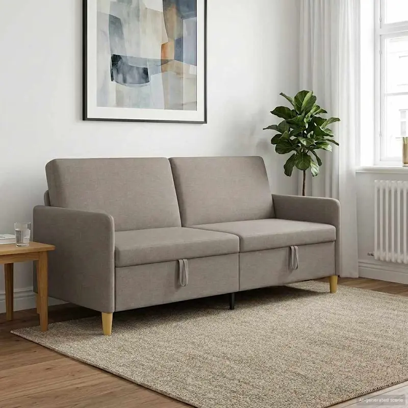 Vidaxl bank met opslag taupe 192 x 78 x 87 cm polyester