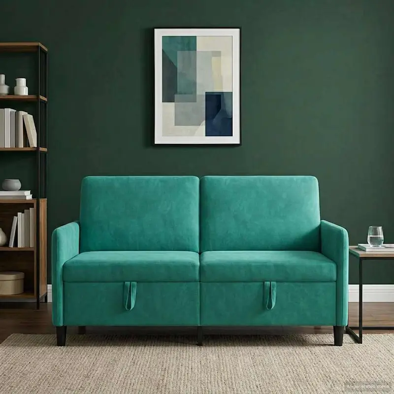 Vidaxl bank met opslag turquoise 152 x 78 x 87 cm polyester
