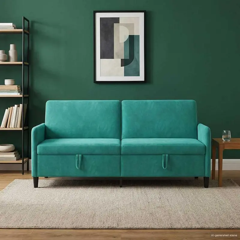 Vidaxl bank met opslag turquoise 192 x 78 x 87 cm polyester