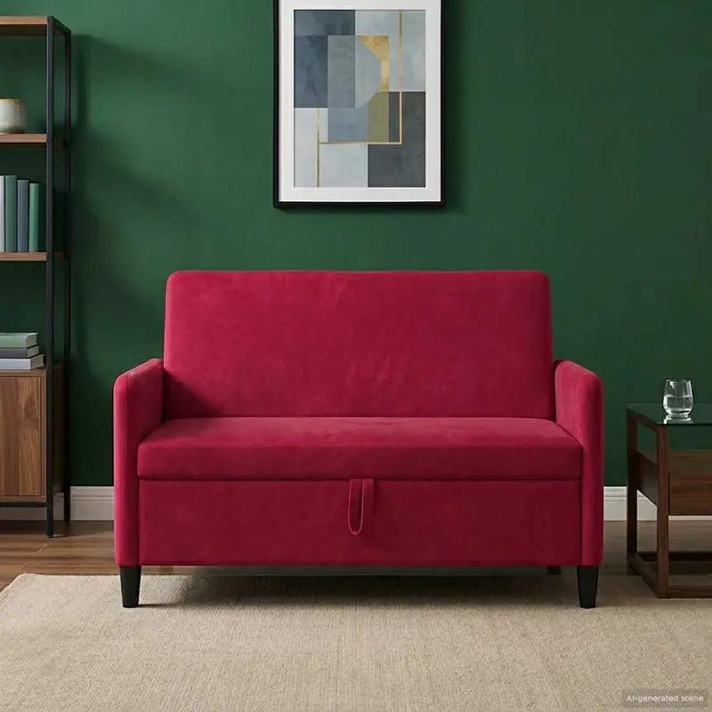Vidaxl bank met opslag wijnrood 122 x 78 x 87 cm polyester