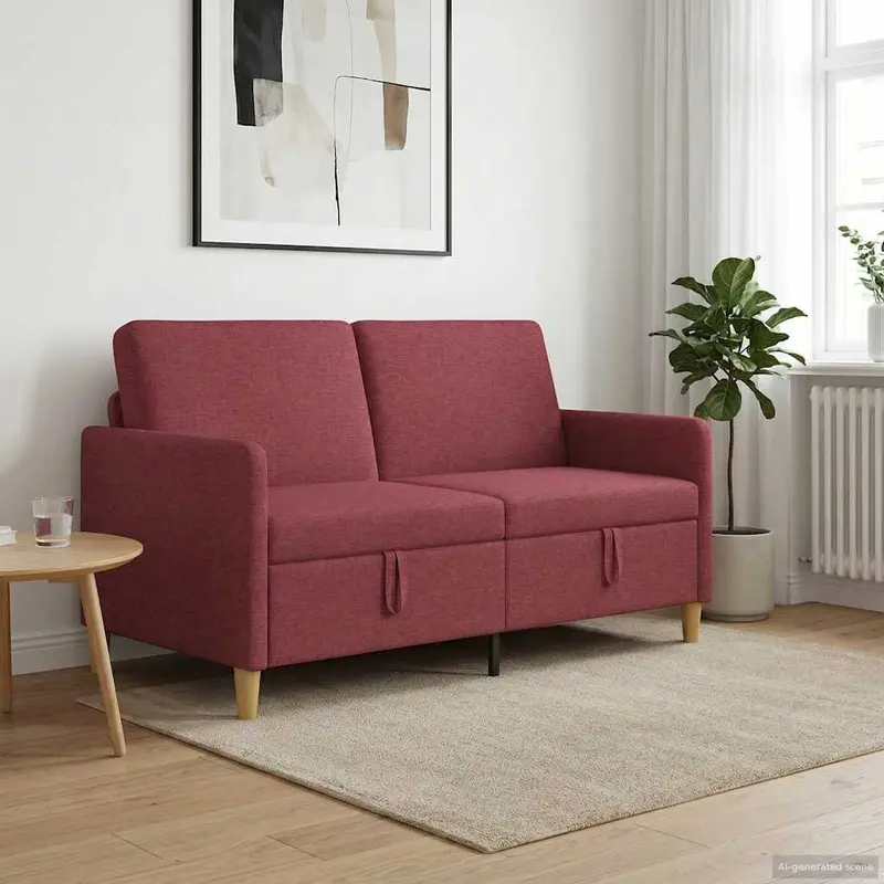 Vidaxl bank met opslag wijnrood 152 x 78 x 87 cm polyester