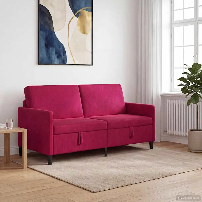 Vidaxl bank met opslag wijnrood 172 x 78 x 87 cm polyester