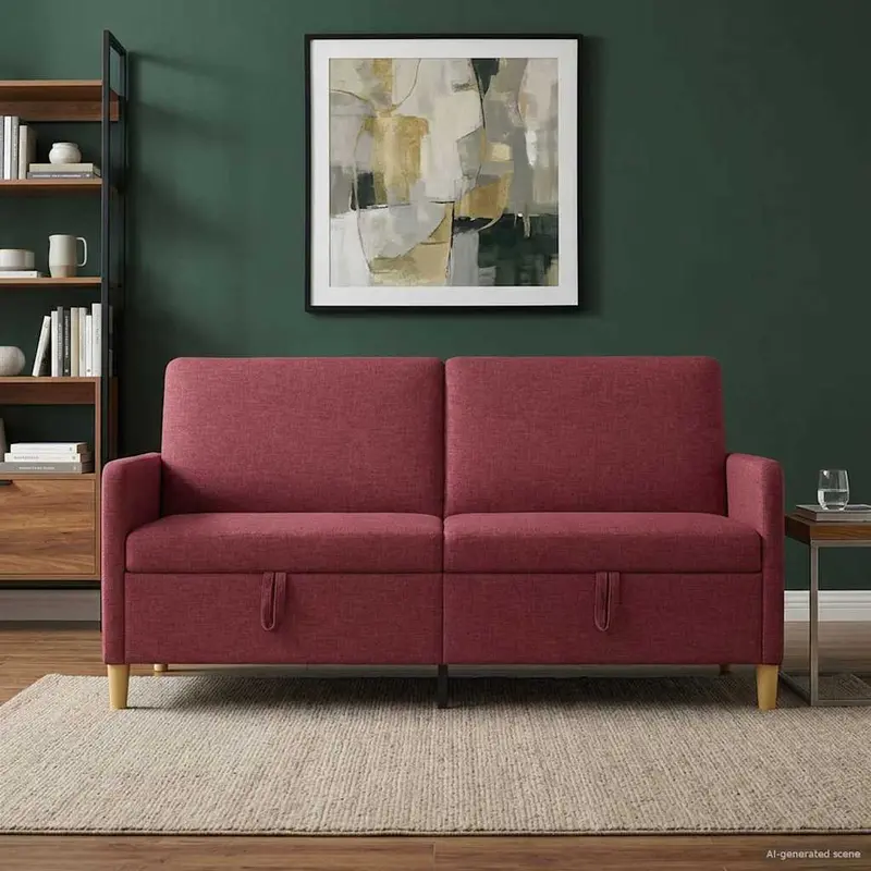 Vidaxl bank met opslag wijnrood 172 x 78 x 87 cm polyester
